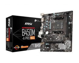 Płyta główna MSI B450M-A PRO MAX (AM4; 2x DDR4 DIMM; Mini ATX) (WYPRZEDAŻ)