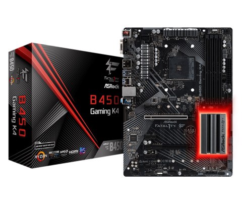 Płyta główna Asrock B450 Gaming K4 (AM4; 4x DDR4 DIMM; ATX; CrossFire)