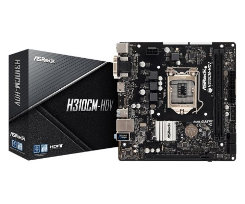 Płyta główna Asrock H310CM-HDV (LGA 1151; 2x DDR4 DIMM; Micro ATX)