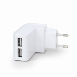 Ładowarka 2 portowa USB 2.1A/biała