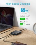 Ładowarka PowerPort Atom III Slim Black Fabric 45W USB C x1, 20W 3 x USB A EU