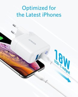 Ładowarka PowerPort PD+2 18W USB-C + 15W USB-A EU Biała