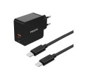 Ładowarka USB-A USB C 30W (PD, QC) z kablem 1 metr