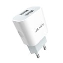 Ładowarka sieciowa 2xUSB 2.4A USB-C biała TCCUJT01