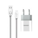 Ładowarka sieciowa 2xUSB 2.4A USB-C biała TCCUJT01