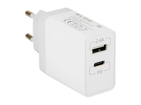 Ładowarka sieciowa z gniazdem USB+USB-C 30W