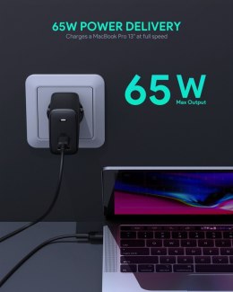 PA-B3 Omnia GaN ładowarka sieciowa 2xUSB Power Delivery (1xUSB A+1xUSB C) 65W 5.4A