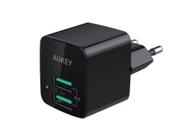 PA-U32 Black Mini ładowarka sieciowa 2xUSB AiPower 4.8A 12W