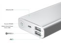 PB-AT10 Grey aluminiowy Power Bank | 10050 mAh | 3xUSB | 5.4A | Quick Charge 3.0 | kabel micro USB