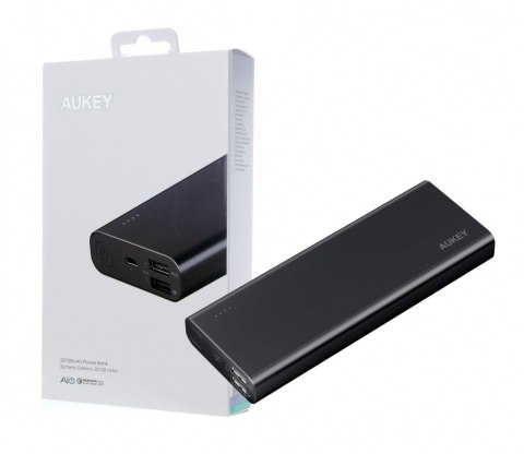 PB-AT20 Black aluminiowy Power Bank | 20100 mAh | 3xUSB | 5.4A | Quick Charge 3.0 | kabel micro USB