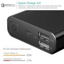 PB-AT20 Black aluminiowy Power Bank | 20100 mAh | 3xUSB | 5.4A | Quick Charge 3.0 | kabel micro USB