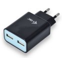 USB Power Charger 2 port 2.4A czarny 2x USB Port DC 5V/max 2.4A