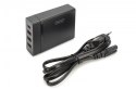 Uniwersalna 4-portowa ładowarka sieciowa 240V USB Typ C (5-20V/3A/60W) 3xUSB A (5V/2.4A) PD Czarna