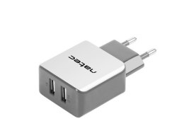 Uniwersalna ładowarka sieciowa 2xUSB 2.1A (BLISTER) EXTREME MEDIA biało-szara