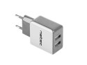 Uniwersalna ładowarka sieciowa 2xUSB 2.1A (BLISTER) EXTREME MEDIA biało-szara