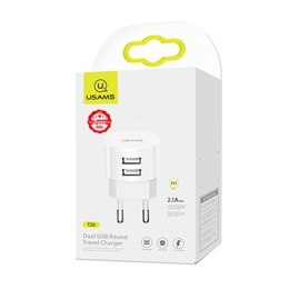 Ładowarka sieciowa T20 2xUSB 2,1A Kabel USB-C