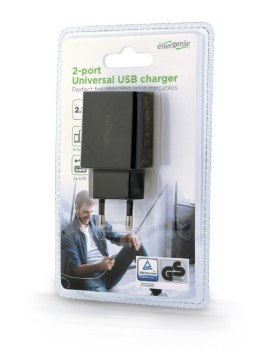 Ładowarka uniwersalna 2 portowa USB 2.1A