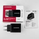 ACU-PQ22 Ładowarka sieciowa, PD & QC 22W, 2x port (USB-A + USB-C), PD3.0/QC3.0/AFC/FCP/Apple, czarna