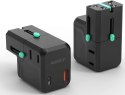 PA-TA06 Uniwersalny podróżny adapter sieciowy 1xUSB-C PowerDelivery + 1xUSB-A Quick Charge | pasuje w ponad 150 krajach