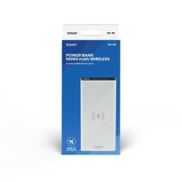 Power bank 10000 mAh, ładowanie indukcyjne, biały, BA-06