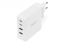 Uniwersalna 4-portowa ładowarka sieciowa 100W, 2x USB-C, 2x USB-A, PD 3.0 Biała