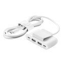 Ładowarka 4-portowa 2xUSB-C, 2xUSB-A 30W, biała