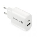 Ładowarka USB/USB-C QC3.0 25W Biała