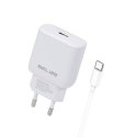 Ładowarka sieciowa 30W GaN USB-C + kabel USB-C, biały