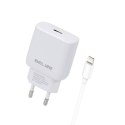 Ładowarka sieciowa 30W GaN USB-C + kabel lightning, biała