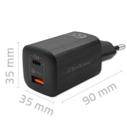 Ładowarka sieciowa 65W GaN ULTRA | 5-20V | 2.25-3.25A | 1 x USB typ C PD | 1 x USB | Czarna