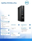 Komputer Optiplex MFF Plus/Core i5-13500T/8GB/256GB SSD/Integrated/WLAN + BT/Kb & Mouse/W11Pro/vPro