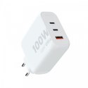 Ładowarka ścienna Ultra GaN2 100W 2xUSB-C PD,1xUSB-A QC 3.0 Biała