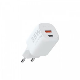 Ładowarka ścienna Ultra GaN2 35W USB-C PD,USB-A QC 3.0 Biała