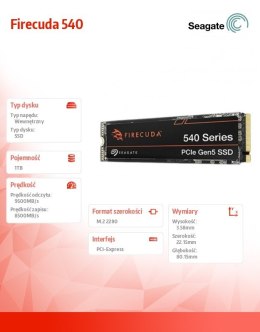 Dysk SSD Firecuda 540 1TB PCIe M.2