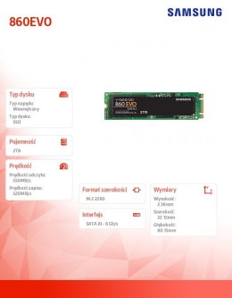 Dysk SSD 860EVO M.2Sata MZ-N6E2T0BW 2TB