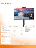 Monitor 24V5CW 23.8 cali IPS HDMI DP USB-C Pivot Kamera