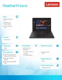 Notebook ThinkPad P1 G6 21FV000HPB W11Pro i7-13800H/32GB/1TB/RTX3500 12GB/16.0 WQUXGA/Touch/3YRS Premier Support