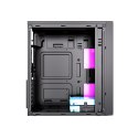 GEMBIRD OBUDOWA FORNAX M100RGB MIDI-TOWER (2X USB .0, 1X USB 3.0, HD AUDIO, PODŚWIETLENIE RGB) SZKLANY PANEL BOCZNY, CZARNA