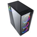 GEMBIRD OBUDOWA FORNAX 1500RGB MIDI-TOWER (2X USB 3.0, HD AUDIO, 4X FAN, PRZEZROCZYSTY PANEL BOCZNY) CZARNA