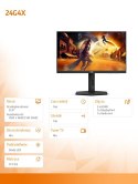 Monitor 24G4X 23.8 cala IPS 180Hz HDMIx2 DP Pivot