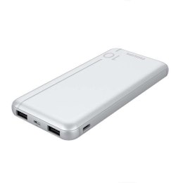 Powerbank 10.000 mAh 2xUSB 5V 2.1A srebrny