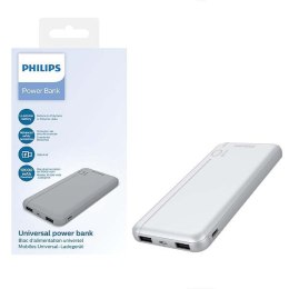 Powerbank 10.000 mAh 2xUSB 5V 2.1A srebrny