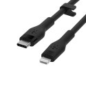 BELKIN CABLE USB-C - LIGHTNING SILICONE 1M CZARNY