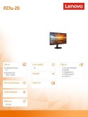 Monitor 27.0 ThinkVision P27u-20 WLED LCD 62CBRAT6EU