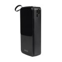 Powerbank 20000 mAh z wbudowanym kablem USB-C / Lightning / Micro USB + USB-A Czarny