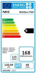 Monitor 48 cali MultiSync P484 biały LED 700cd/m2 24/7