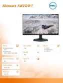 Monitor Alienware AW2524HF 24.5 cala AMD FreeSync Premium 500Hz Full HD (1920x1080)/16:9/DP/HDMI/USB/3Y AES&PPE