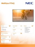 Monitor wielkoformatowy 75 cali MultiSync P754Q UHD 650cd/m2 24/7 OPS