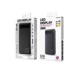 Power bank 20000 mAh Super Charging 2xUSB-A LED Czarny