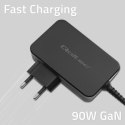 QOLTEC ŁADOWARKA GAN POWER PRO | 1XUSB-C | 90W | 5-20V | 3-4.5A | CZARNA